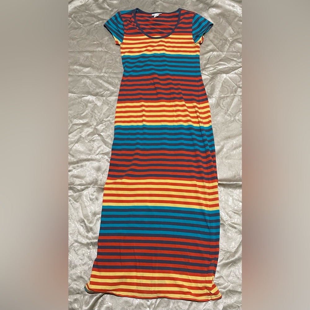 Derek Heart Multicolor Striped Maxi Dress